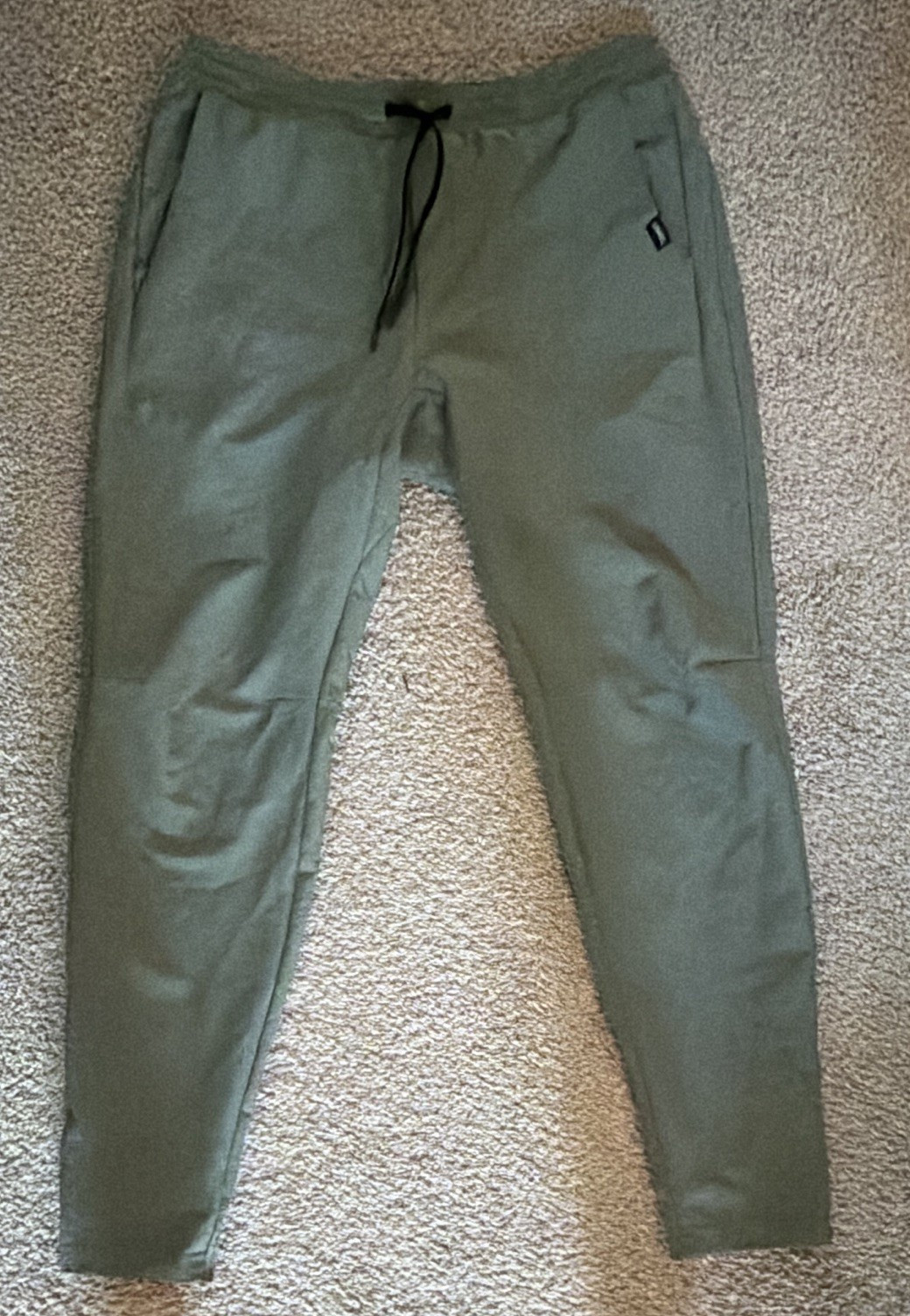UNRL Men’s Green Solid Jogger Pants Size L Drawstring Elastic Waist Logo