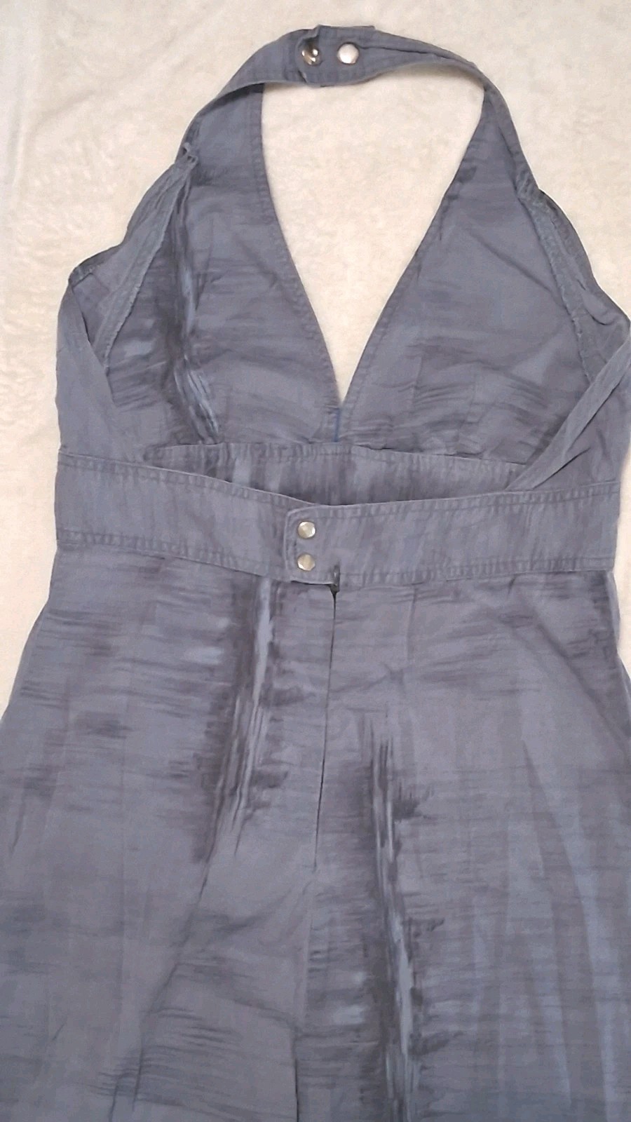 Diesel Womens Maxi Dress **Large Slate Gray Halter Neck Rustic Made in Italy