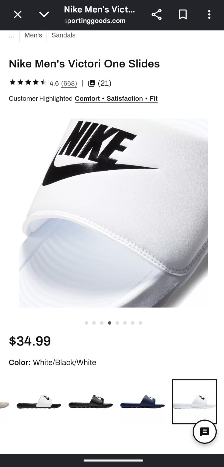 NIKE MEN VICTORI ONE SLIDE WHITE / BLACK CN9675 100