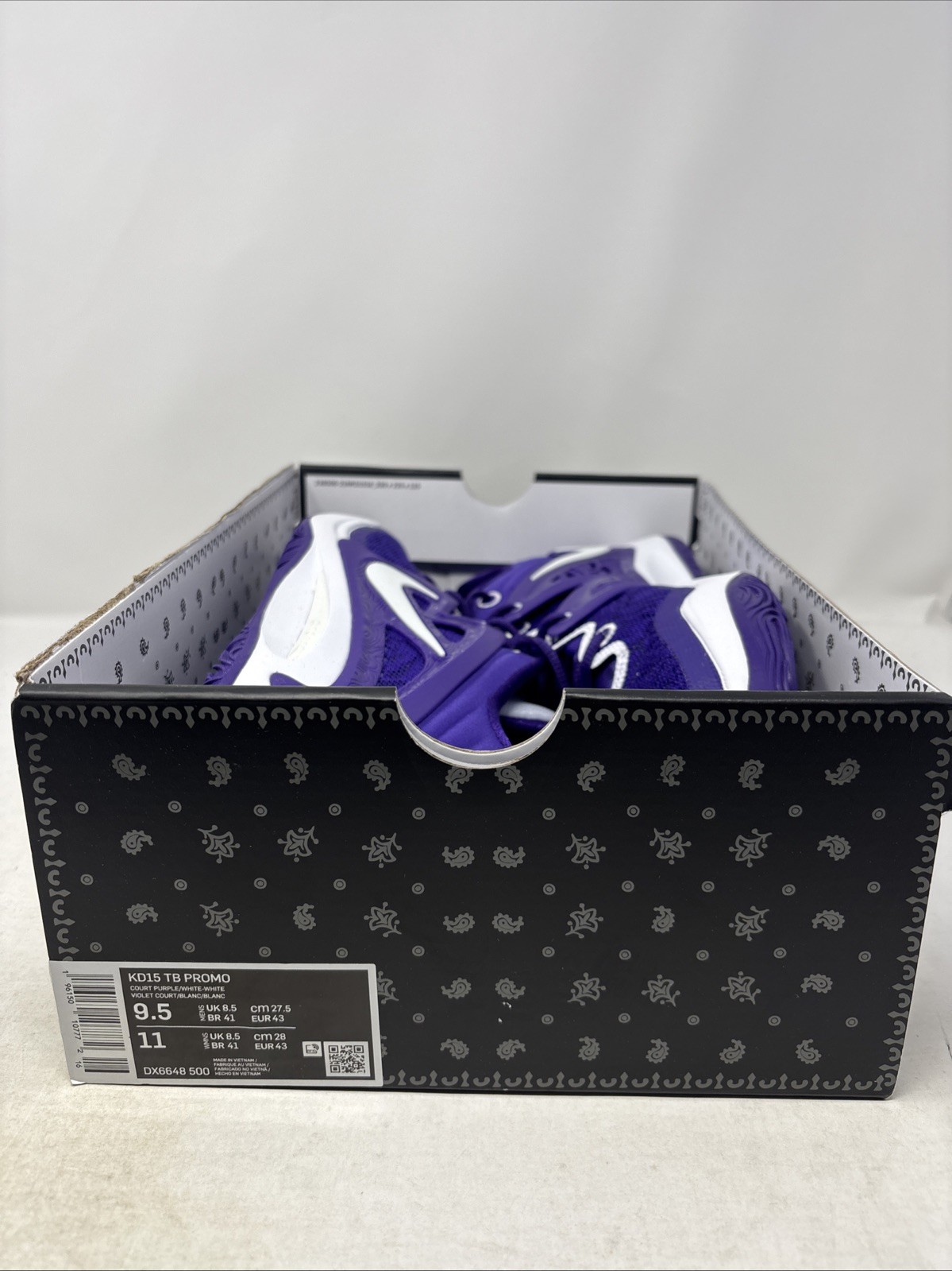 Nike KD15 Court Purple Sneakers, Size 9.5 BNIB DX6648-500