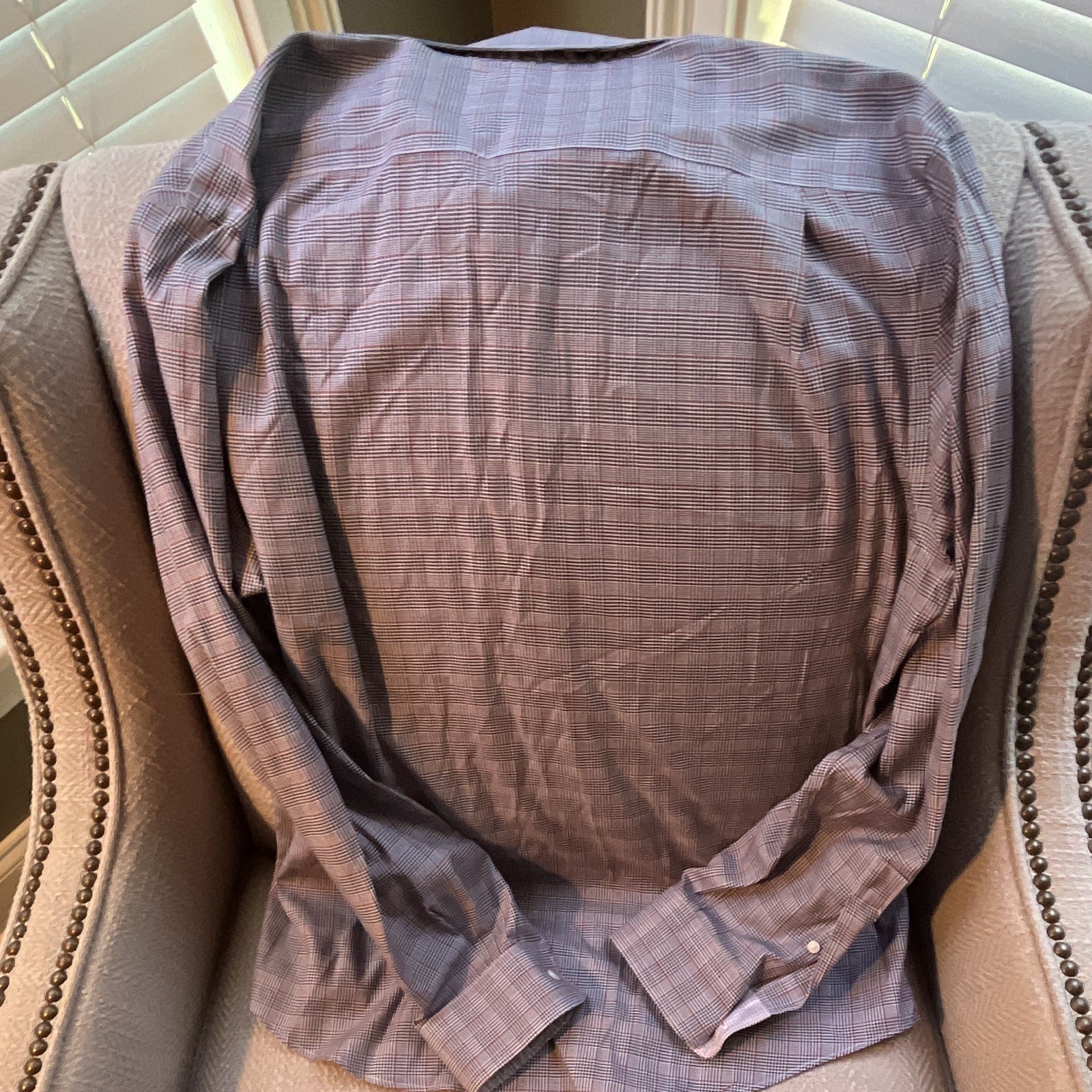 Jos. A. Bank Reserve Tailored Fit Non-Iron Plaid Dress Shirt Large