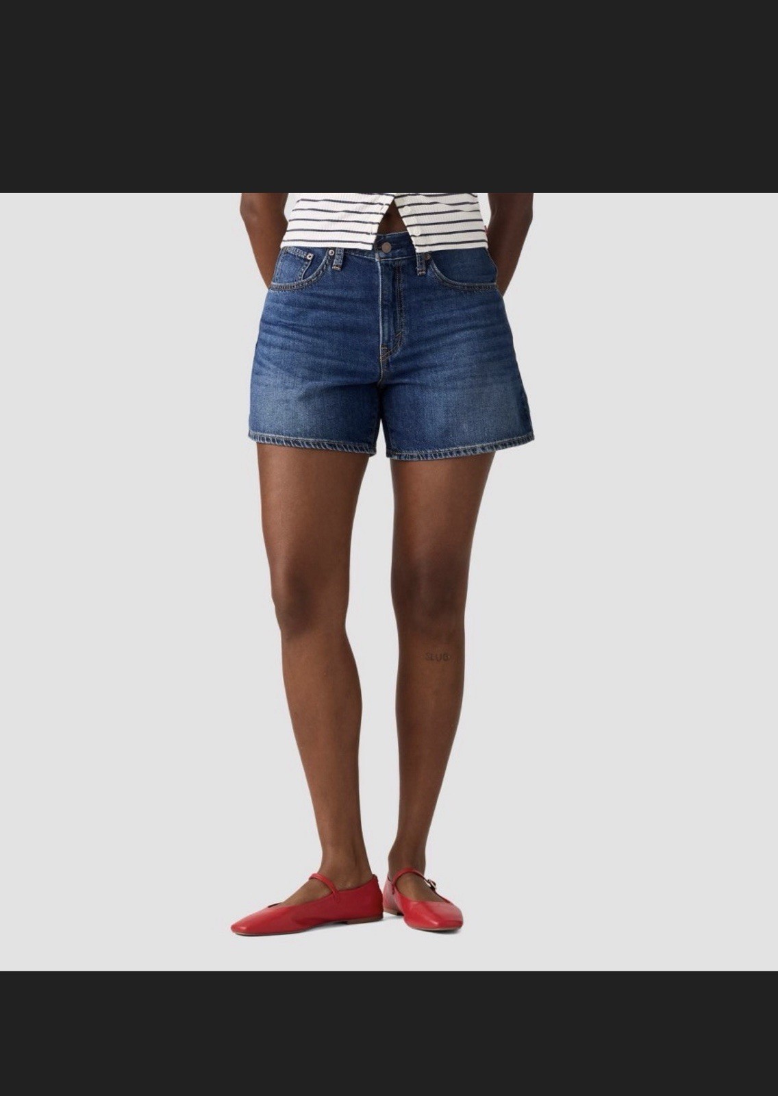 Levi Women Cinch Mid-Thigh Shorts KISS Goodbye Size 34