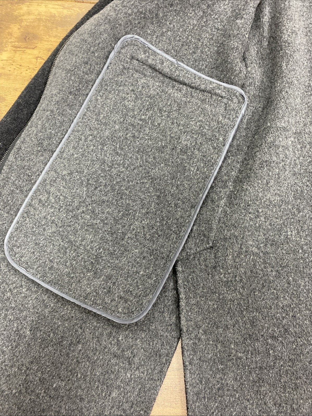 Vince Wool Blend Knee Length Shell Coat Dark Gray Size M NWOT