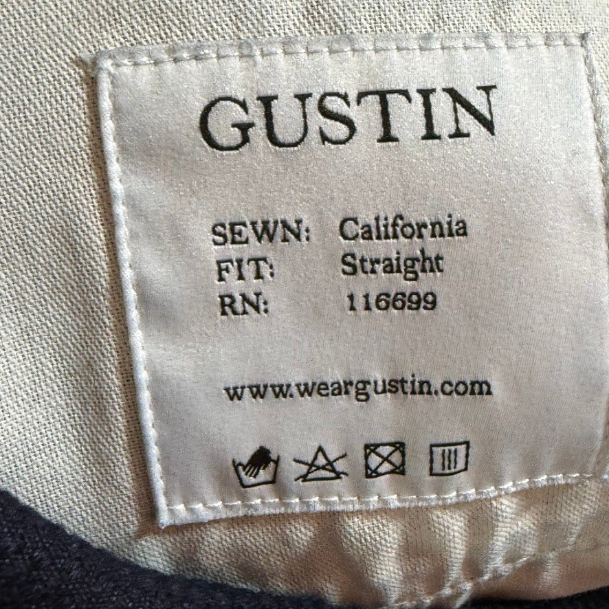 Gustin 341 Indigo Sashiko Textured Jeans Mens 38 Straight Fit USA Fits 36×30