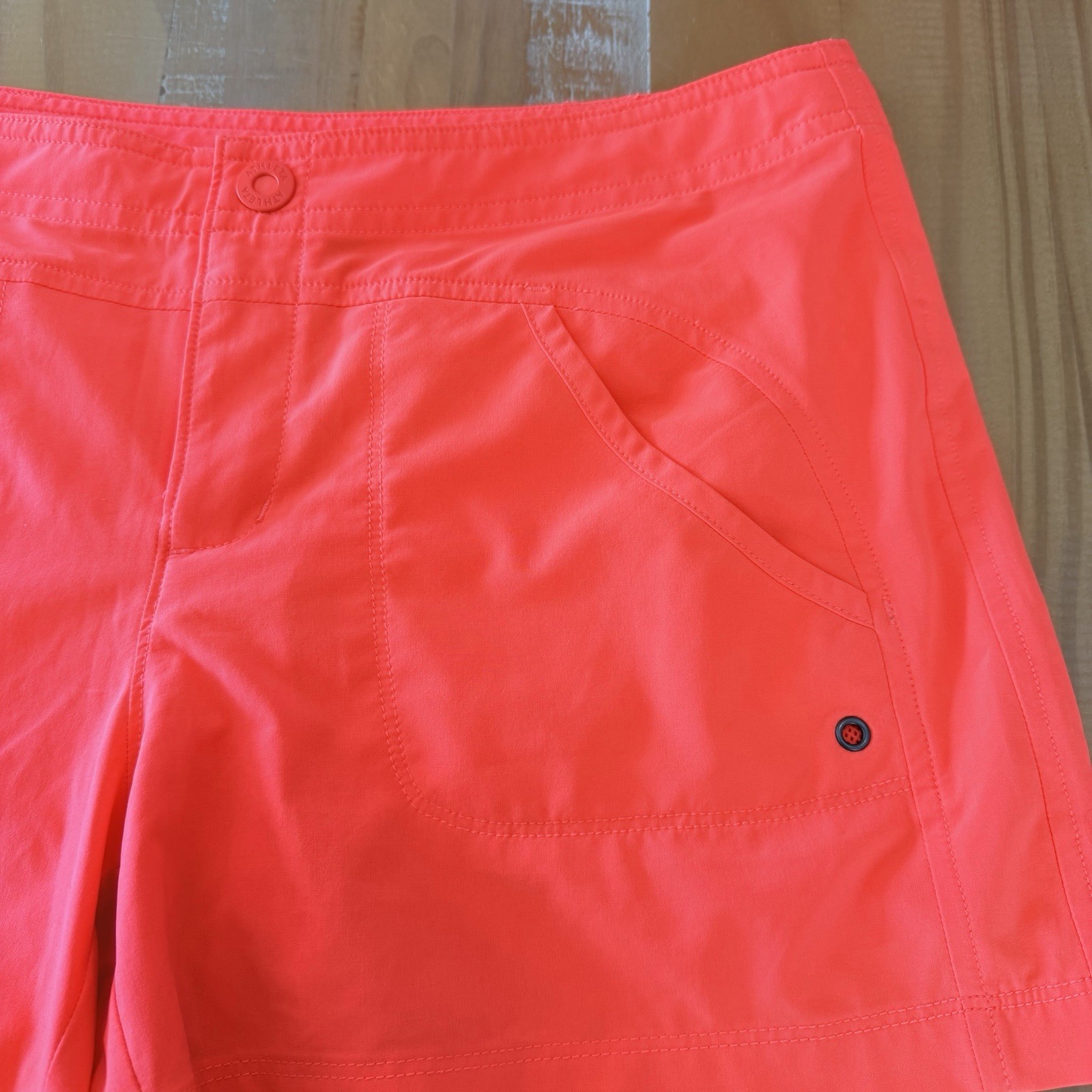 2 Athleta Shorts Magenta Lace Up Board & Orange Snap Closure Shorts Sporty