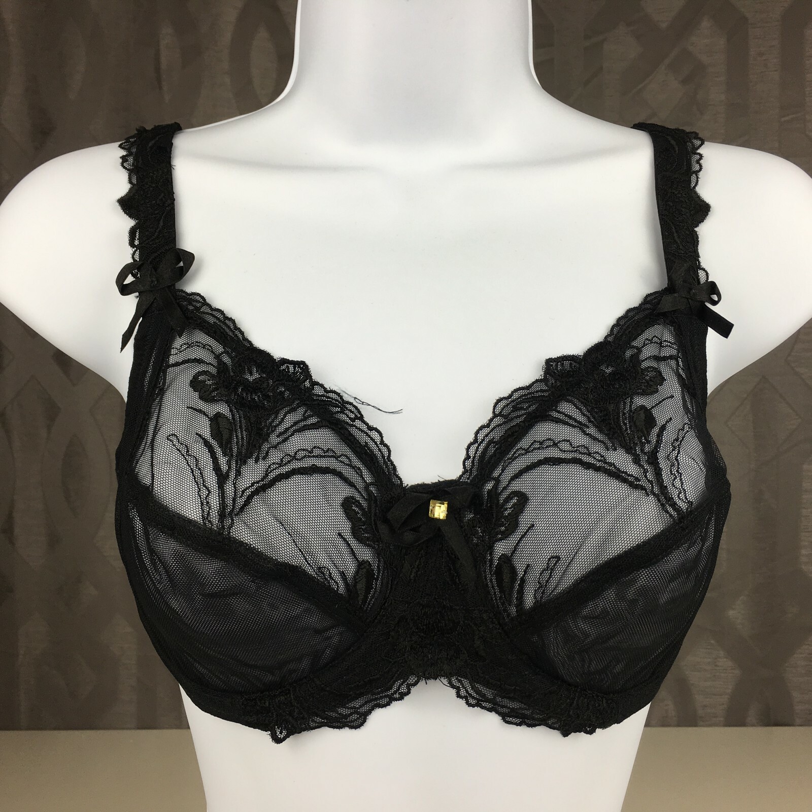 ALEGRO Sheer with Lace Underwire Sexy Lingerie Bra – Black 9006 – 30-40 NWT
