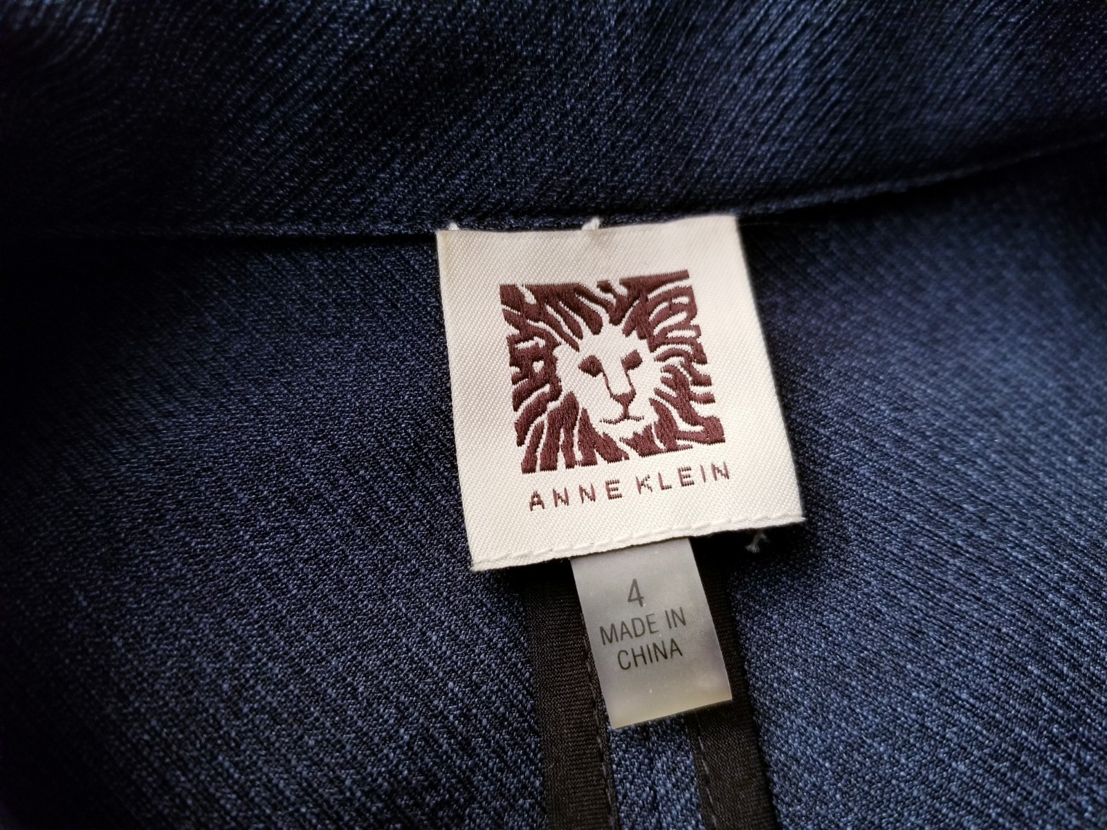 Deep Navy Blue Anne Klein Button Front A Line Midi Dress w/Pockets * Size 4