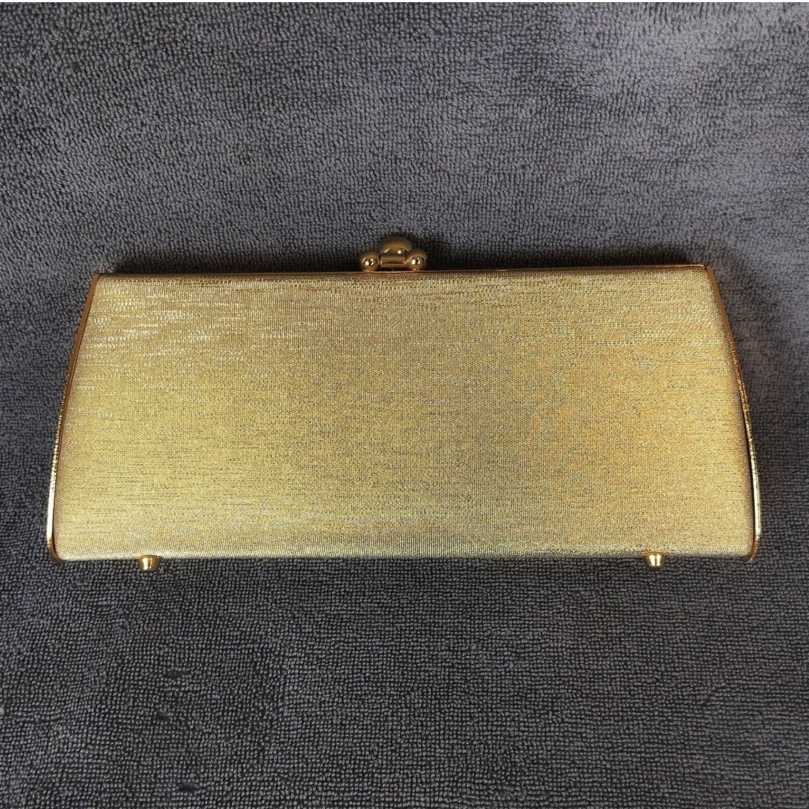 Vintage Gold Hard Shell Evening Clutch Gold