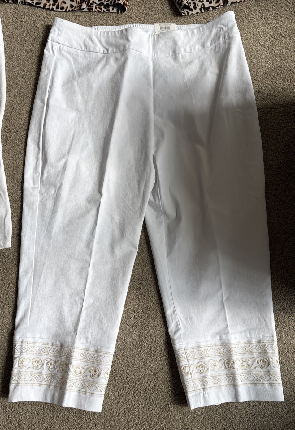 Capri Pants or Shorts Size L and Size XL Solid or Patterns or Blue Jean, White