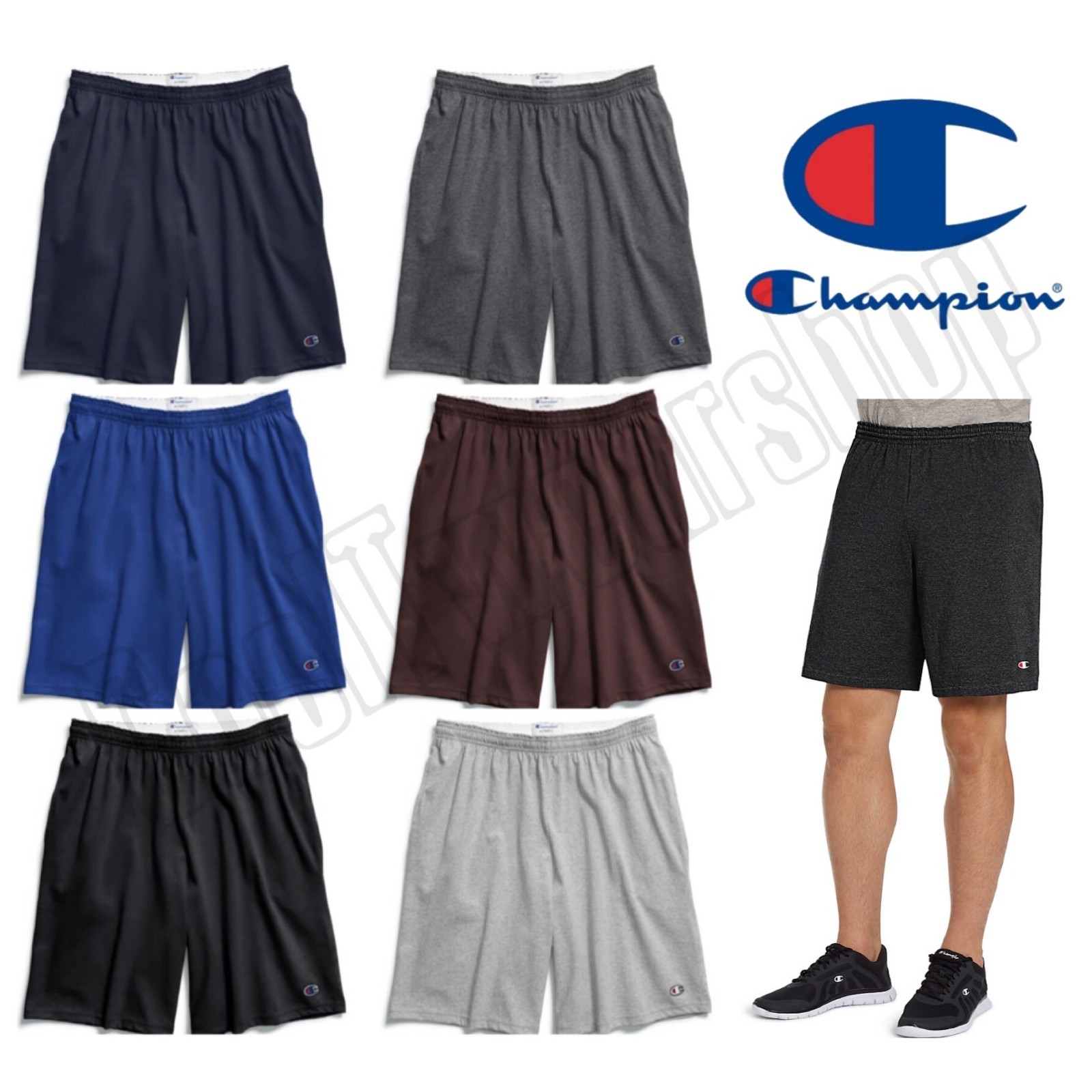 NEW Authentic Champion Men’s Cotton Shorts with Pockets/ 9 inches Inseam