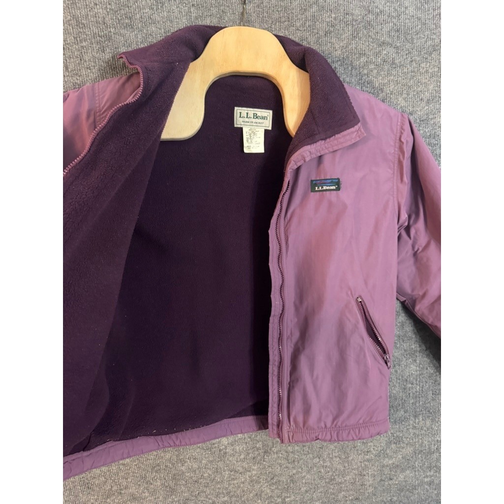 LL Bean Warm-Up Jacket Womens Medium Purple Fleece Lined Thinsulate Vintage USA