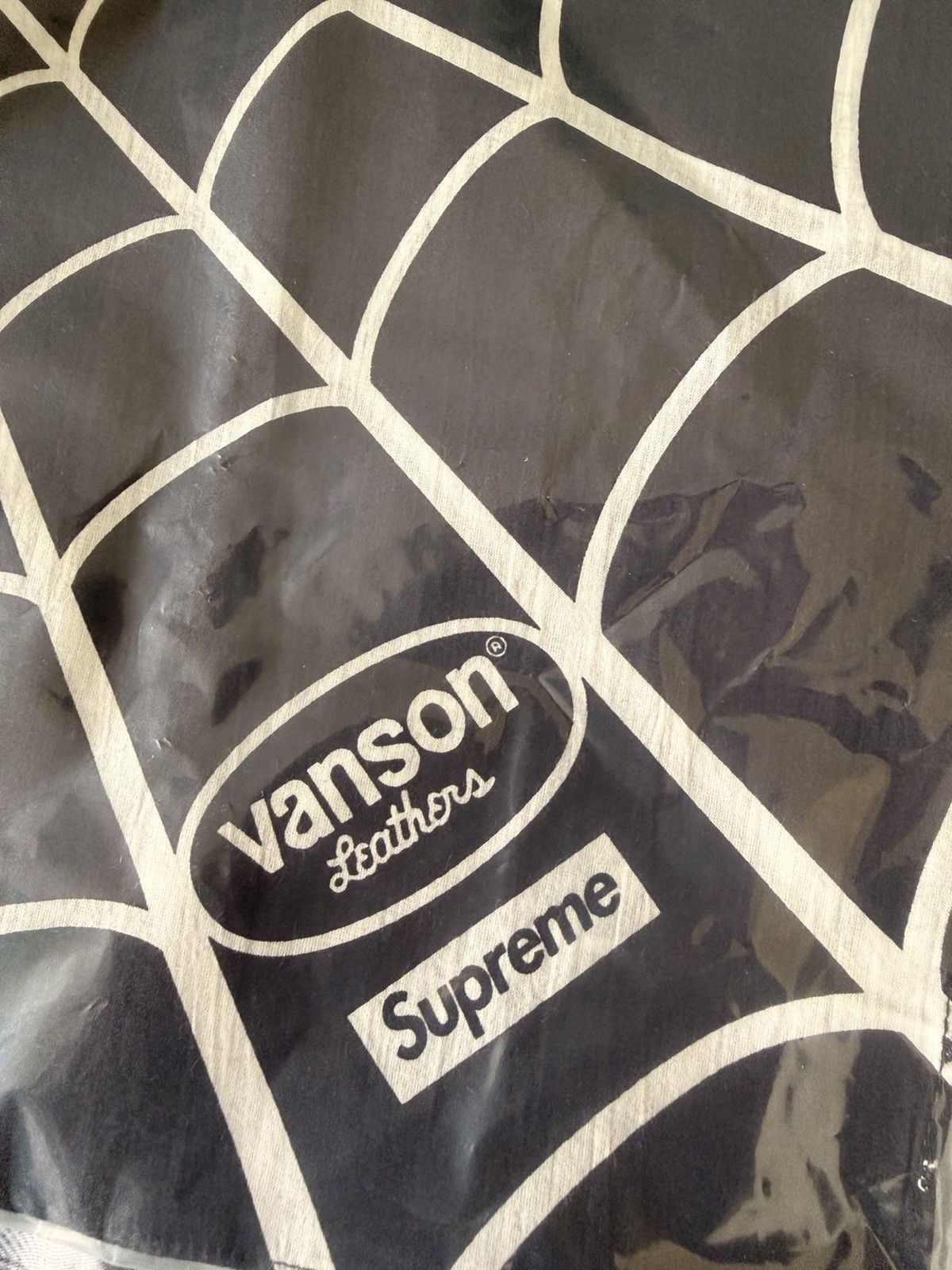 Supreme x Vanson Spider-Man Spiderweb Bandana Kerchief Black/White OS Cotton