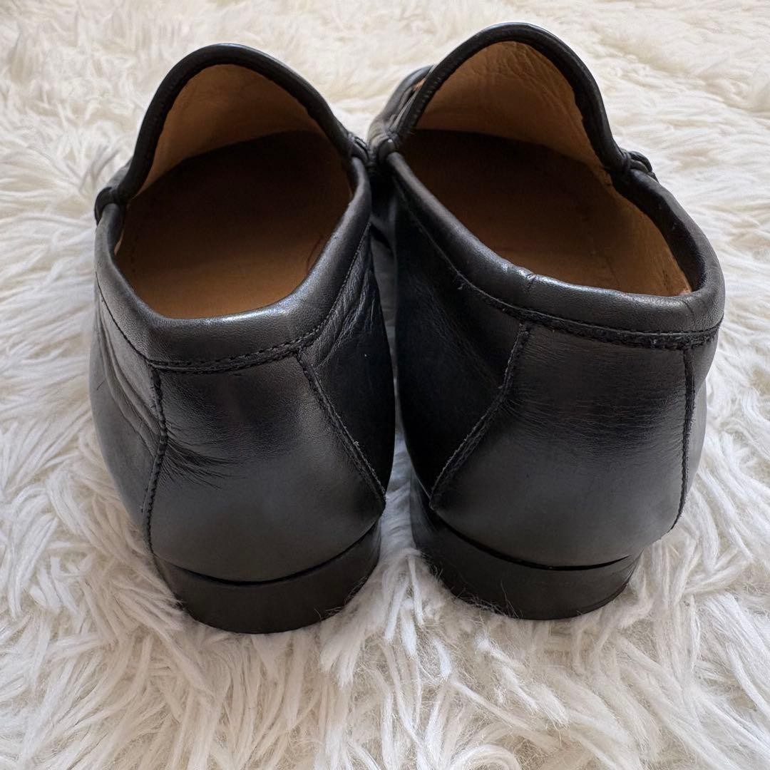 Rare GUCCI Horsebit Loafers Black Leather 35.5 22.5cm Elegant Italian Made