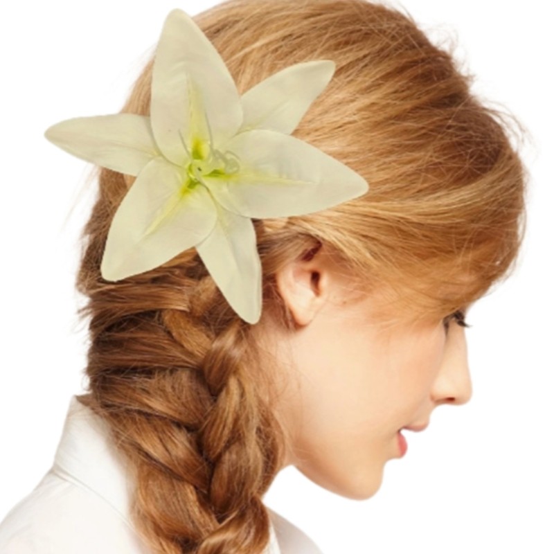 Artistic Hair Claw Accessory 3D Lilies Flower Hair Clamp For Office Lady Daily