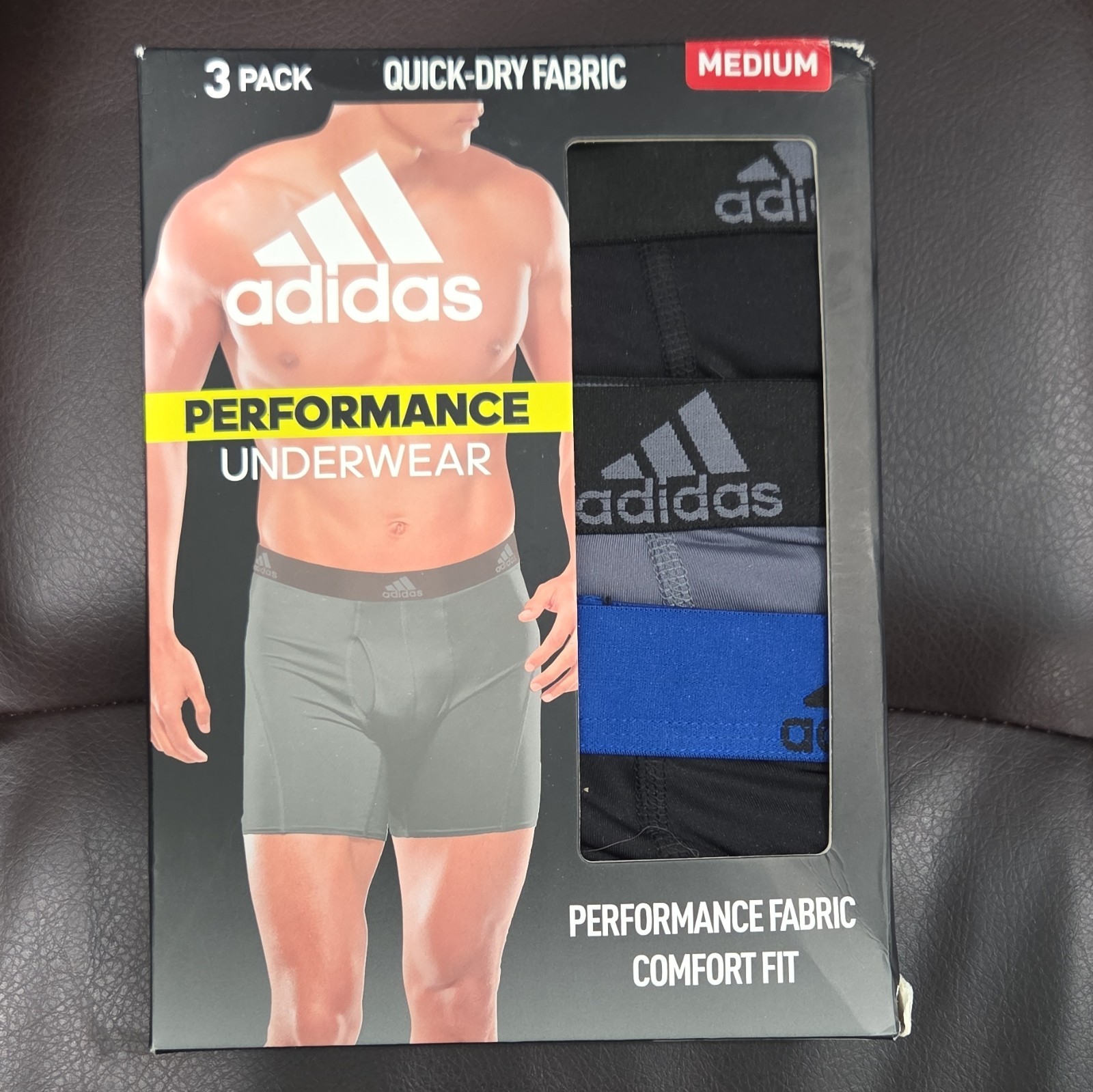 3 Pack Adidas Performance Underwear – Boxer Briefs – Mens Medium