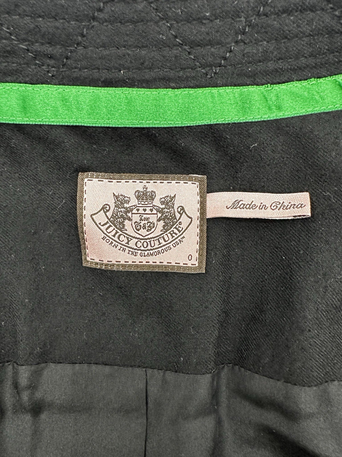 Juicy Couture Black Wool Military Jacket NWT Gold Buttons Sz 0 $328 Retail