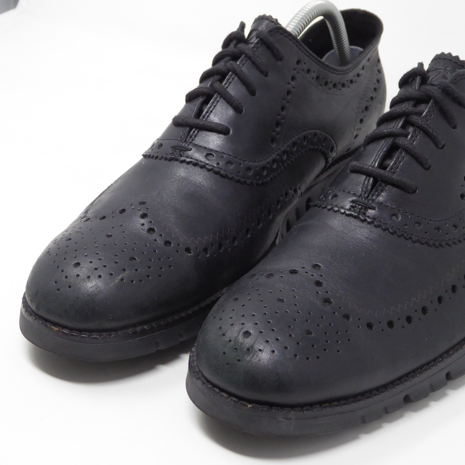Cole Haan Mens Zerogrand Wingtip Oxford Shoes Black Leather C20719 Size 9.5