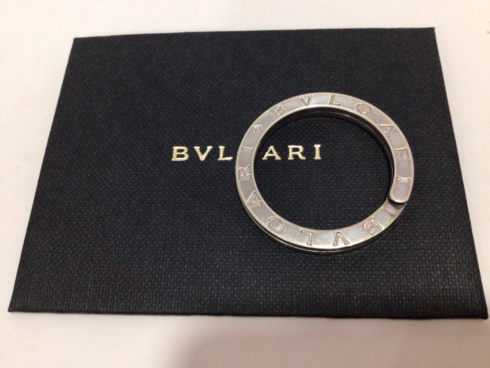 BVLGARI .925 STERLING SILVER KEY CHAIN / KEY FOB RING / BOX