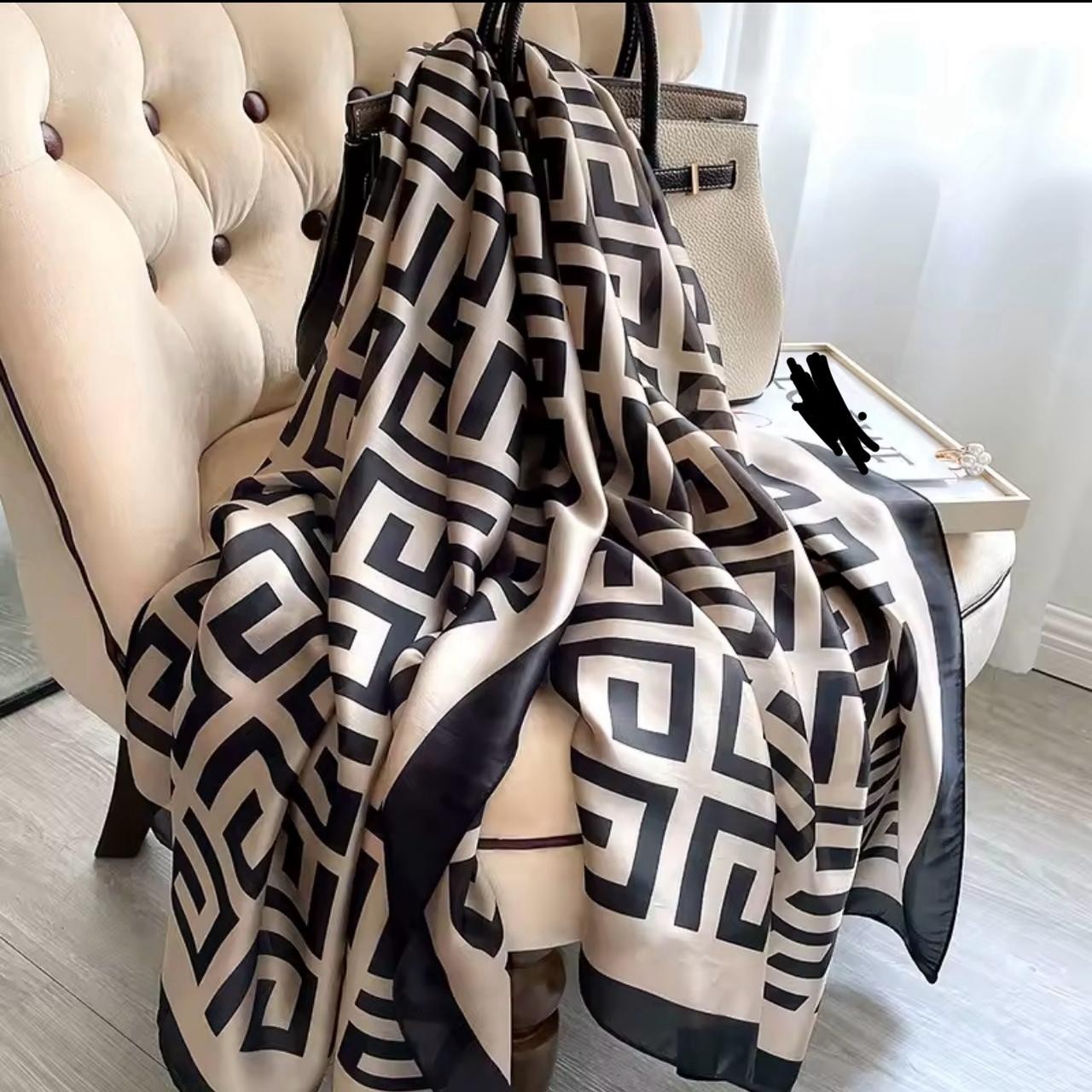 Large 180x90cm Silk Feel Polyester Scarf Elegant Print Shawl Wrap Women Fashions