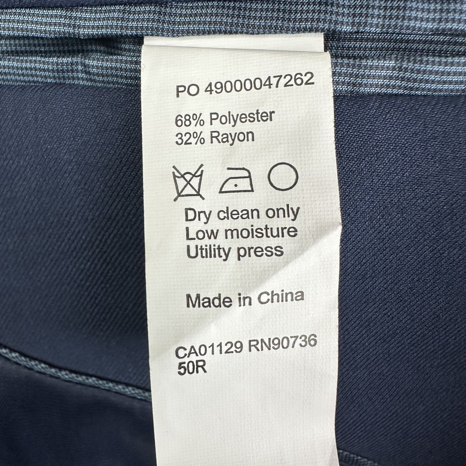 Michael Kors Suit Mens 50R Navy Blue Sport Fabric Pants 38×30 Flat Front Solid
