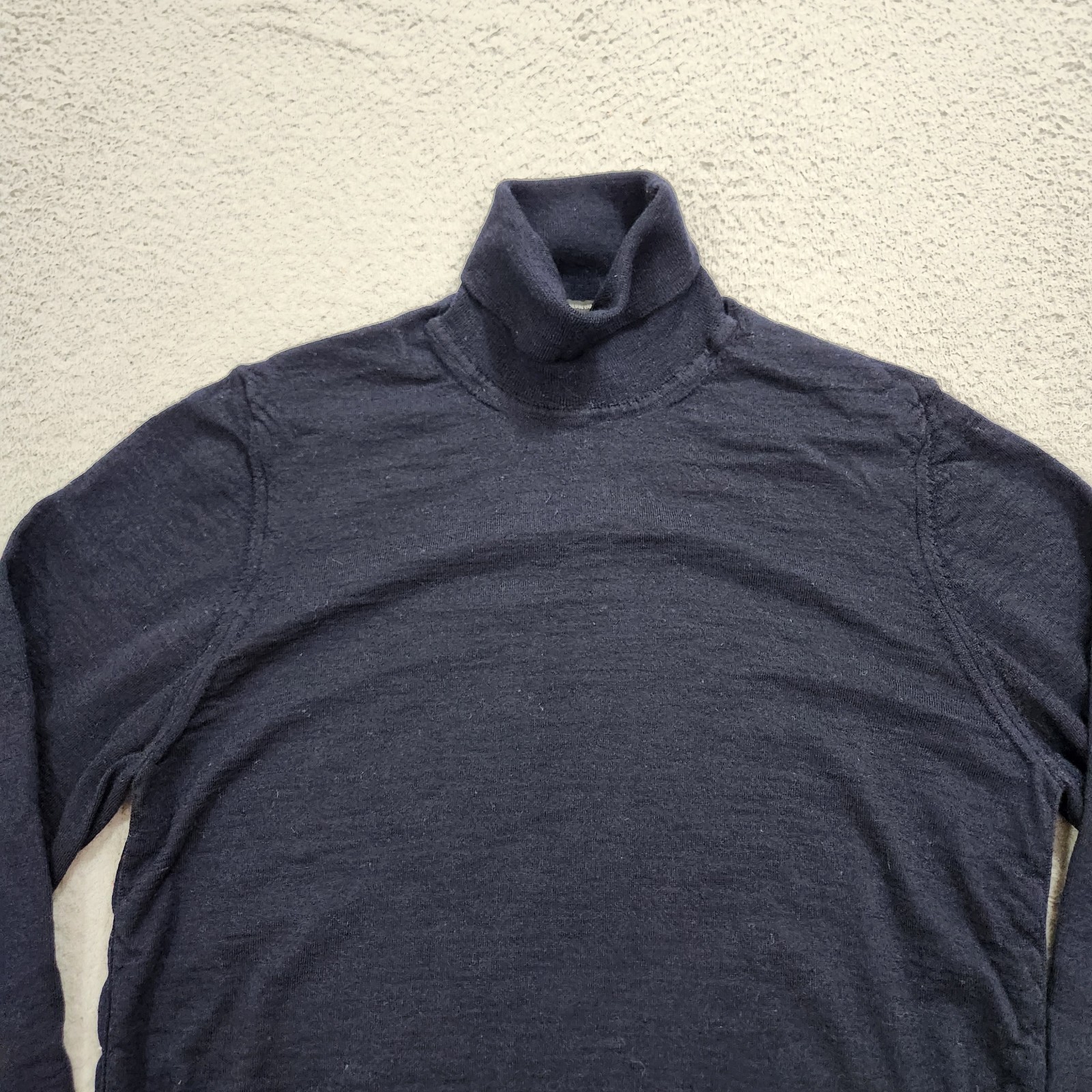 Hugo Boss Sweater Mens Large Blue Musso Turtle Neck Virgin Wool Yarn Fits Medium
