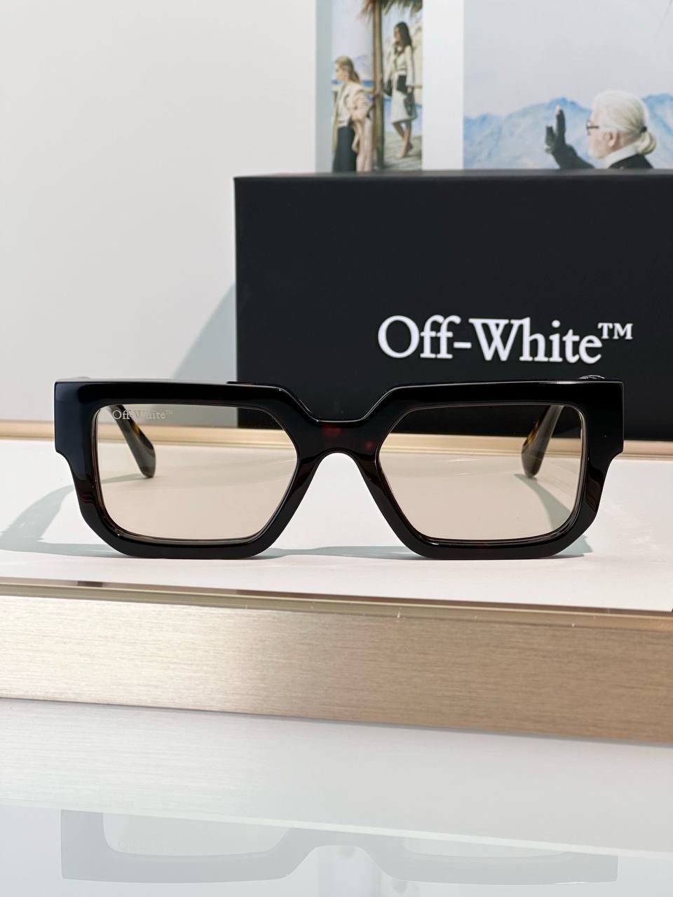 Off-White Square Eyeglasses Black Tortoiseshell Frame Luxury Designer Glasses Un