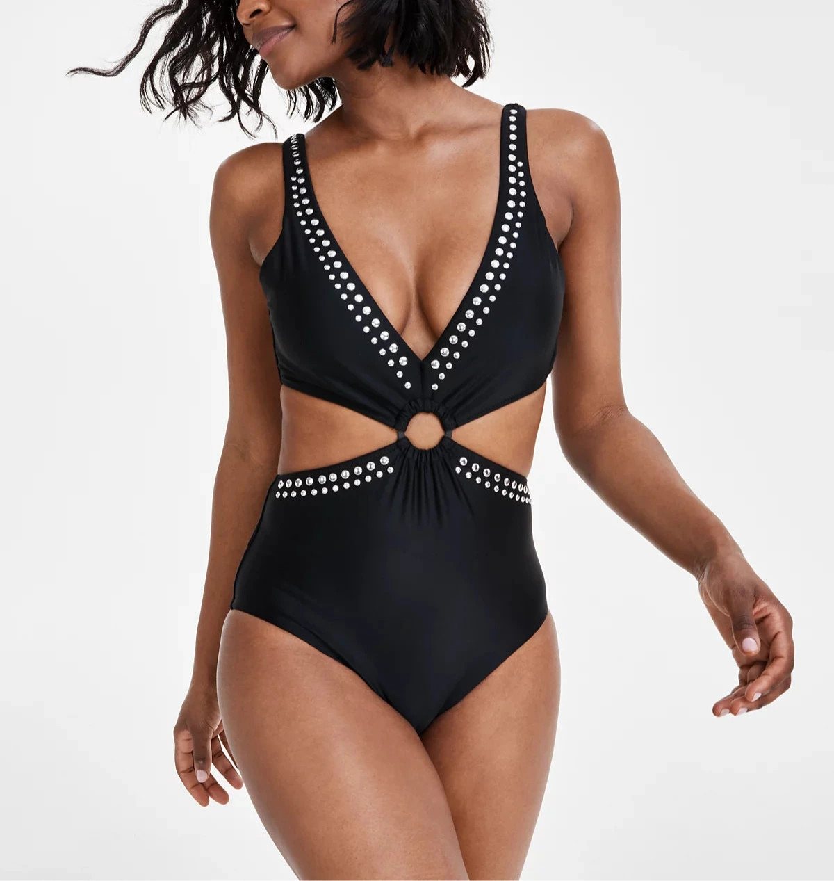 Bar III Tell Me About It Stud One-Piece Swimsuit UB4 481