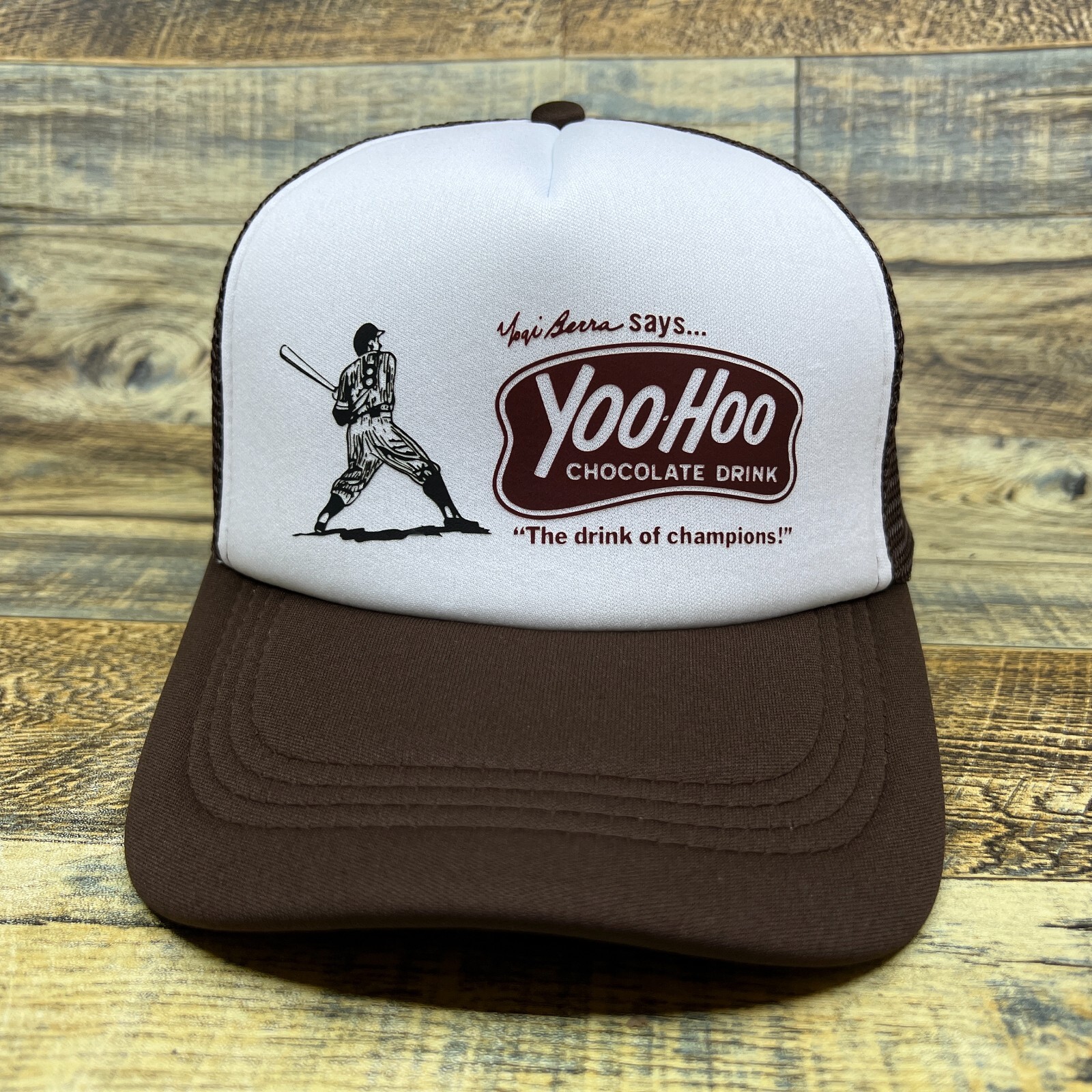 Yogi Berra Yoo-Hoo Advertisement Unisex Trucker Hat Brown Chocolate Milk Cap