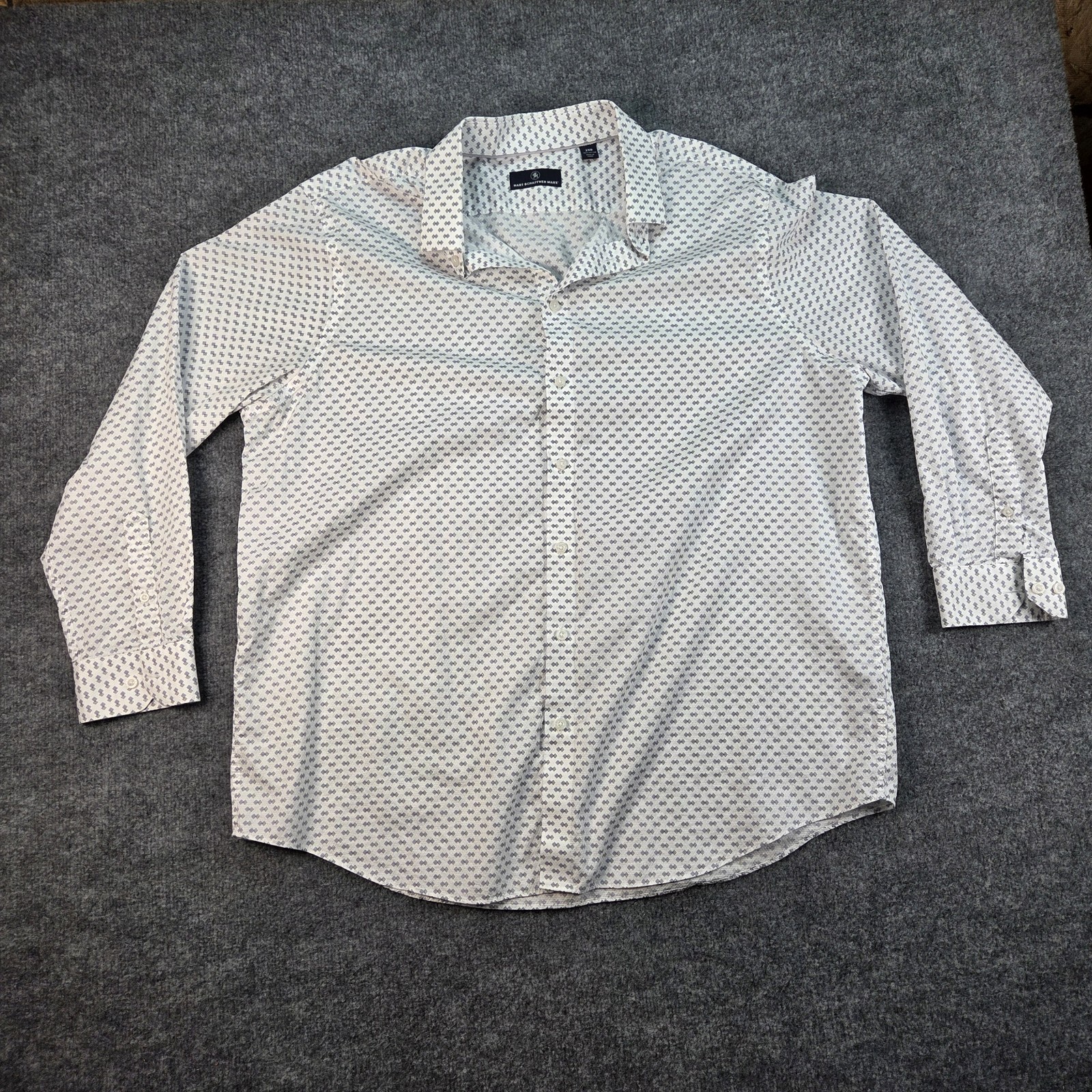 Hart Schaffner Marx Shirt Mens 2XB Big White Button Down Long Sleeve