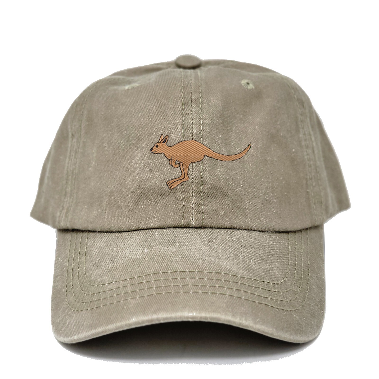 Kangaroo embroidered cotton baseball cap (available in many colors)