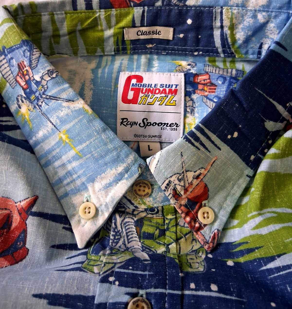 Reyn Spooner Men’s ” MOBILE SUIT GUNDAM” NWT PULLOVER Sky Classic Fit Shirts