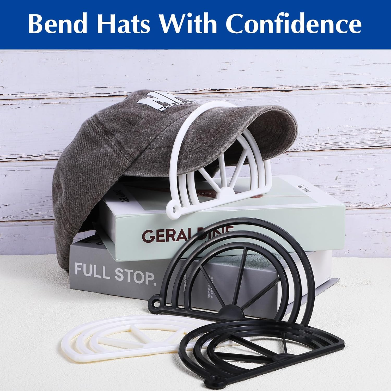 4 Pcs White+Black Hat Bill Bender – Baseball Cap Brim Curver Shaper – Fast Ship!