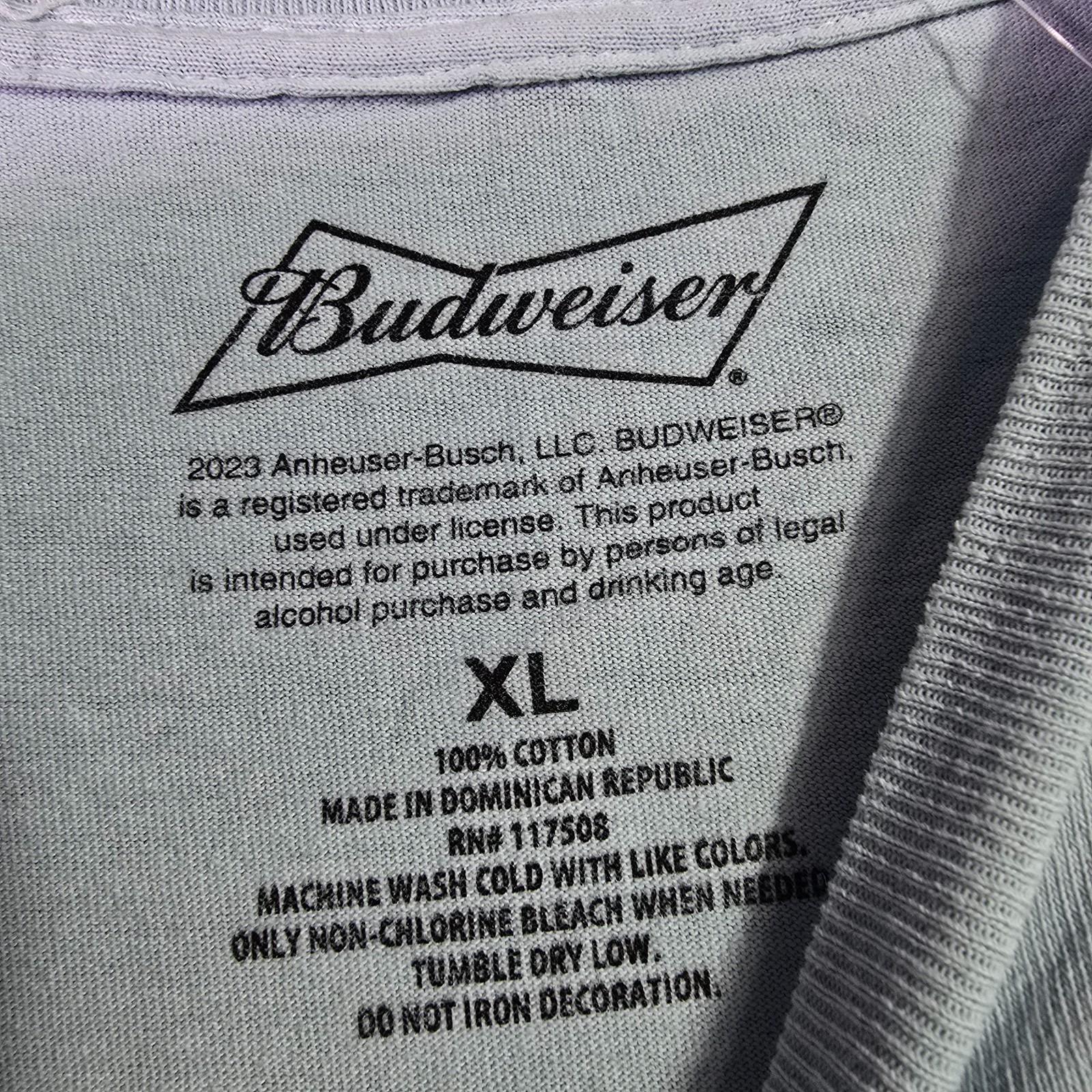 BUDWEISER BEER SHIRT MENS EXTRA LARGE XL BLUE BREW Distressed BUD CASUAL Bar NWT