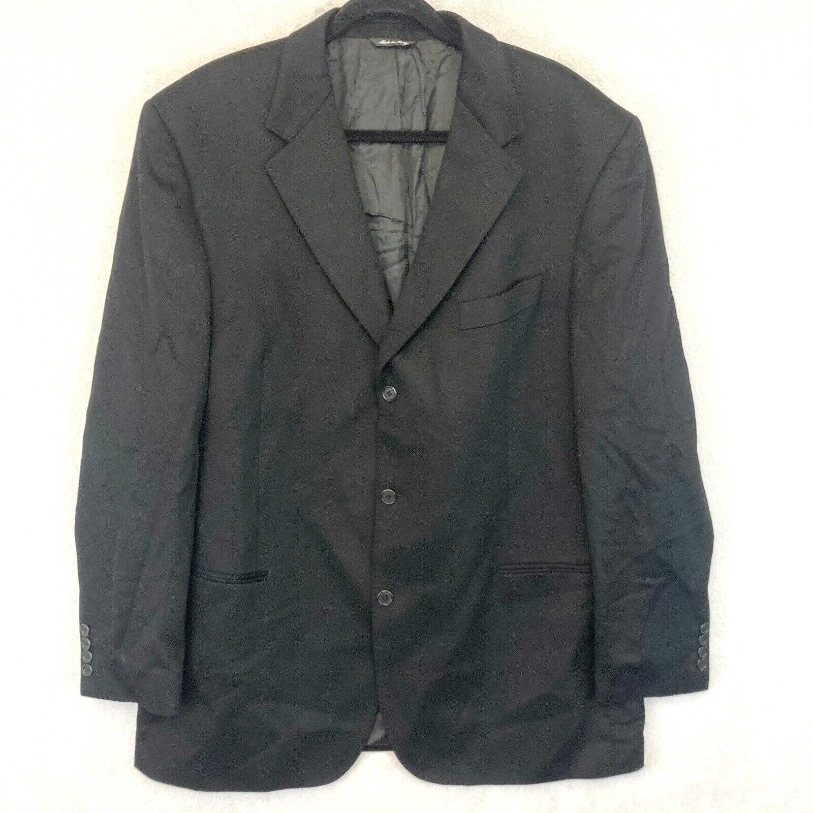 Hathaway Platinum 100% Cashmere Sports Coat Blazer Jacket Mens 46L Italy Black
