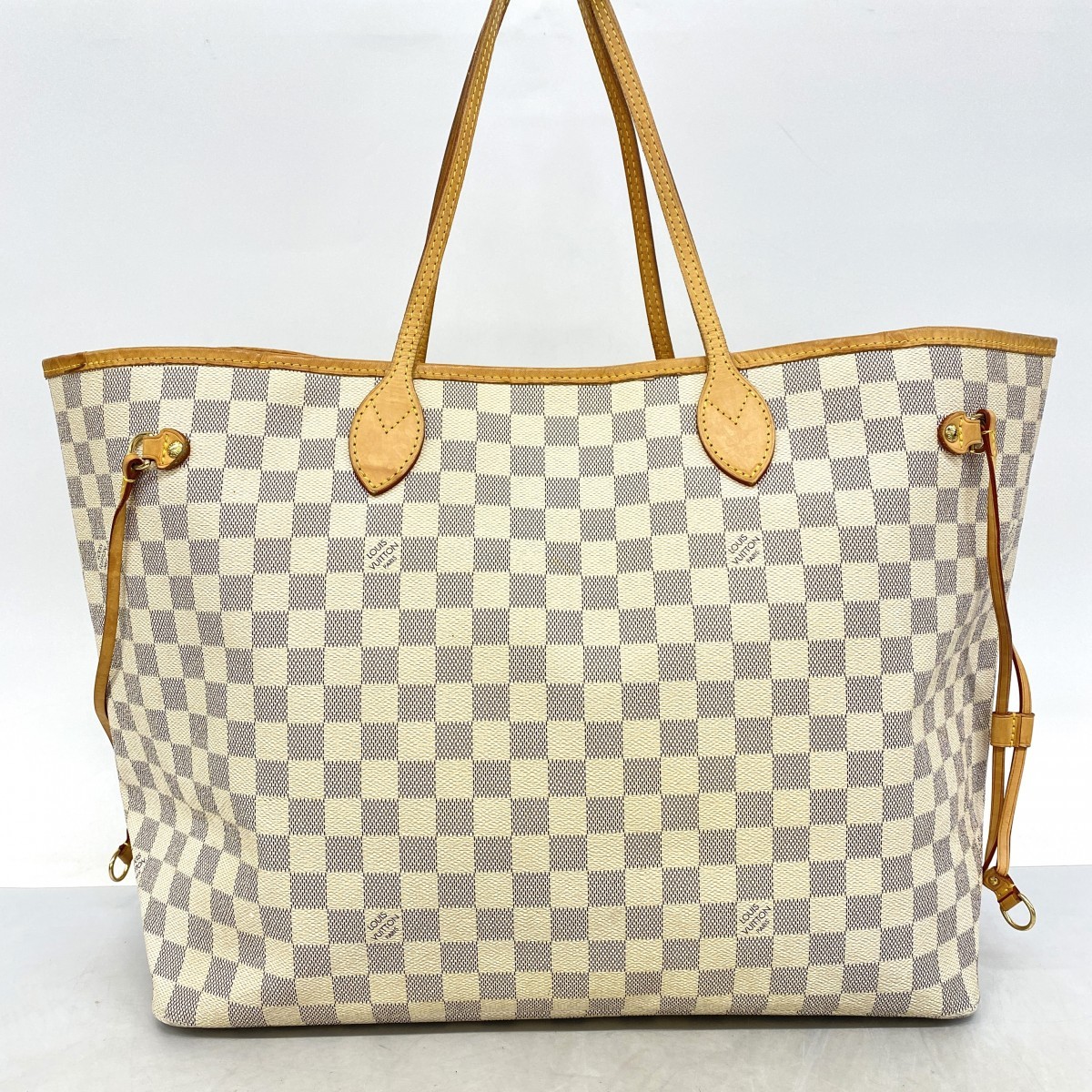 Auth [6fa0242] LOUIS VUITTON Tote Bag Damier Azul Neverfull GM N51108 White …