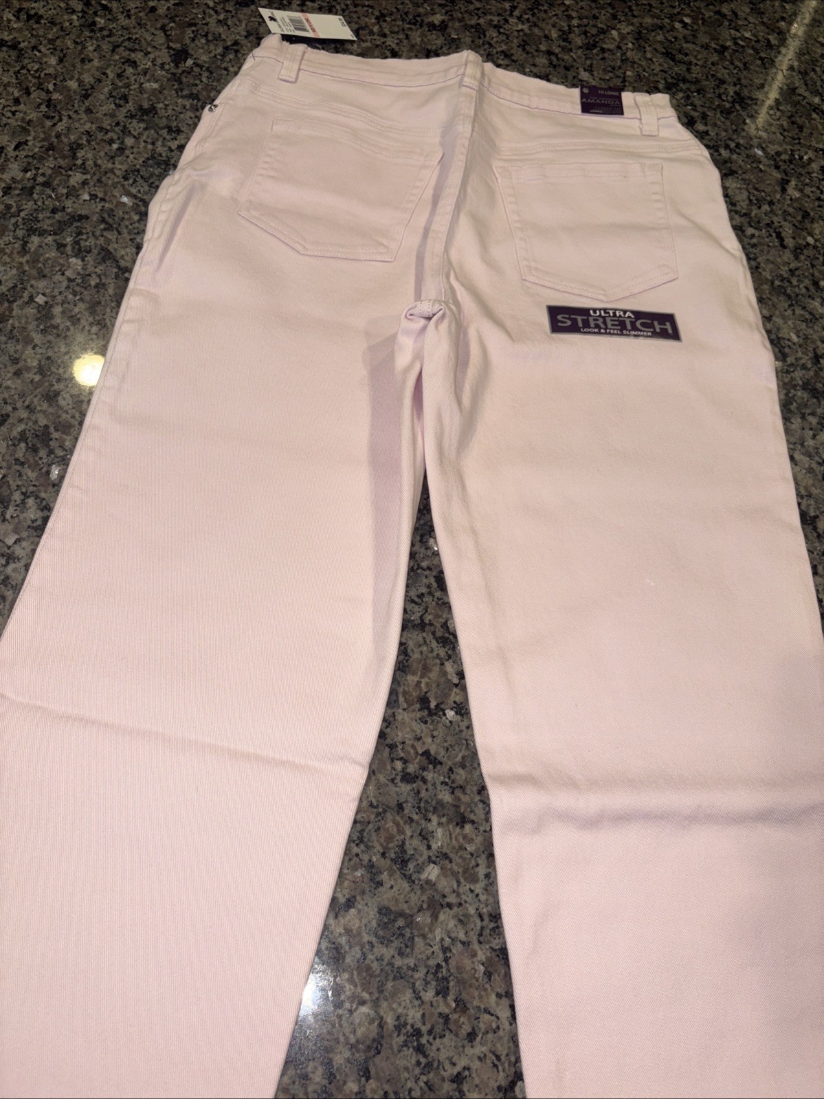 Gloria Vanderbilt Womens Pink Amanda Stretch Denim Pants Sz 10 New With Tags