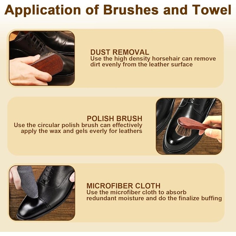 Professional Suede Leather Cleaner Kit Horsehair Brush Shoe Care Polishing Tools