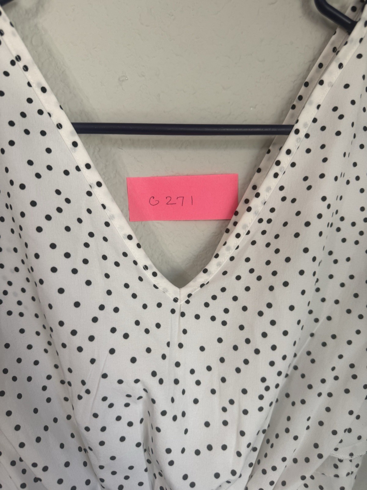 LYANER Women’s White Polka Dot Blouse Size Small
