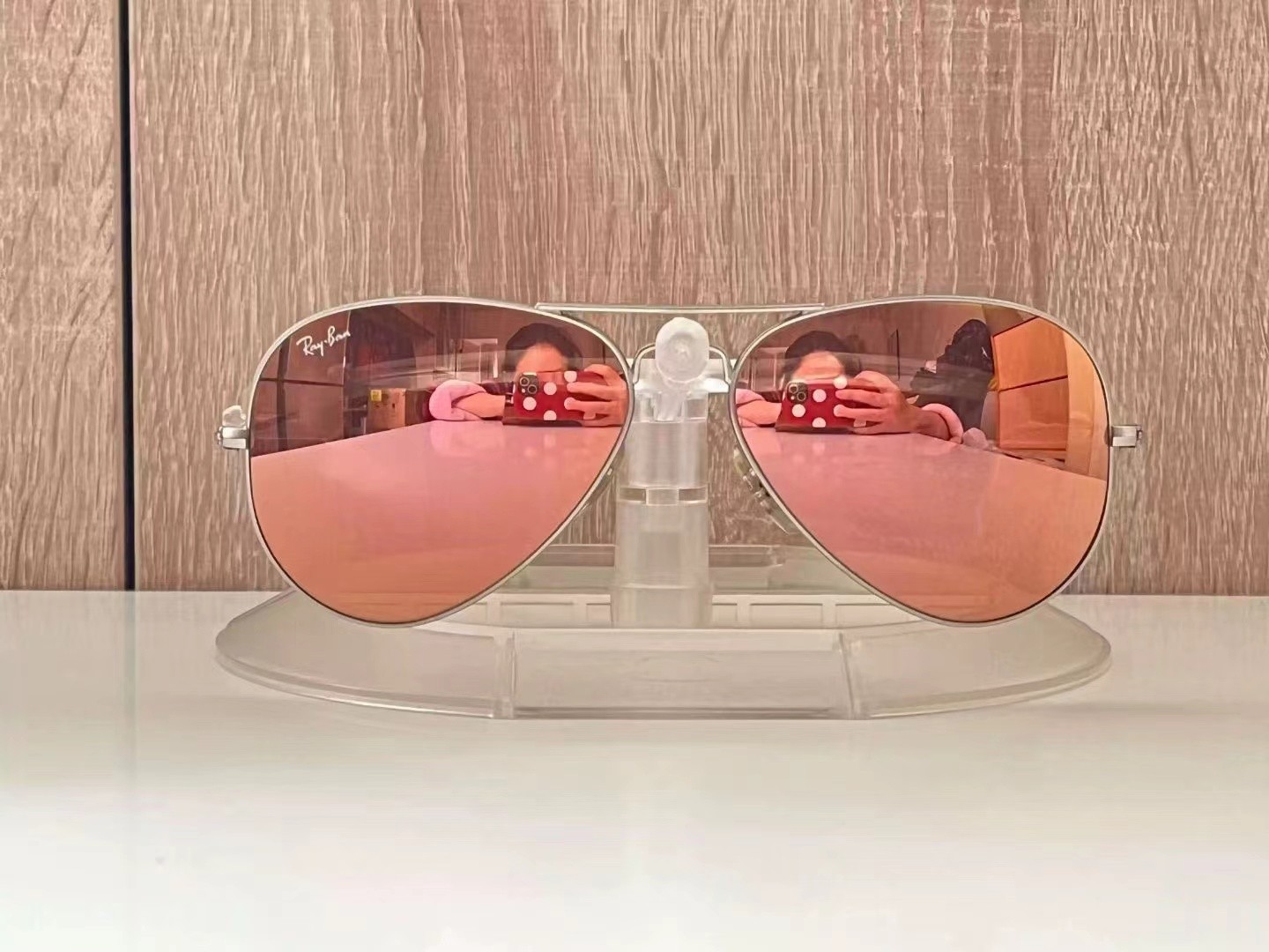 Ray Ban Aviator RB3025 Sunglasses 58mm Pink Lens/Silver Frame