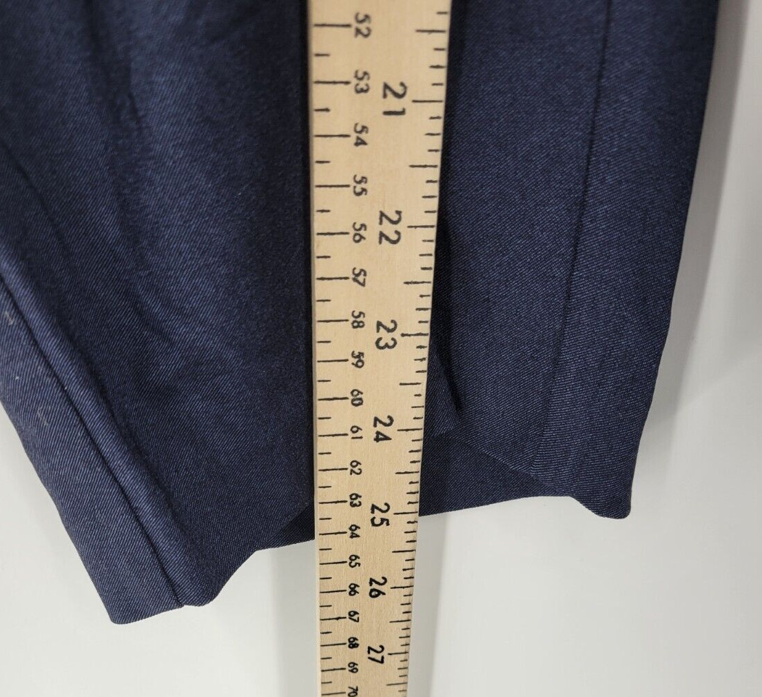 Avenue Pants Womens 20 Petite Blue Flat Front Tapered Casual Career Preppy NWT