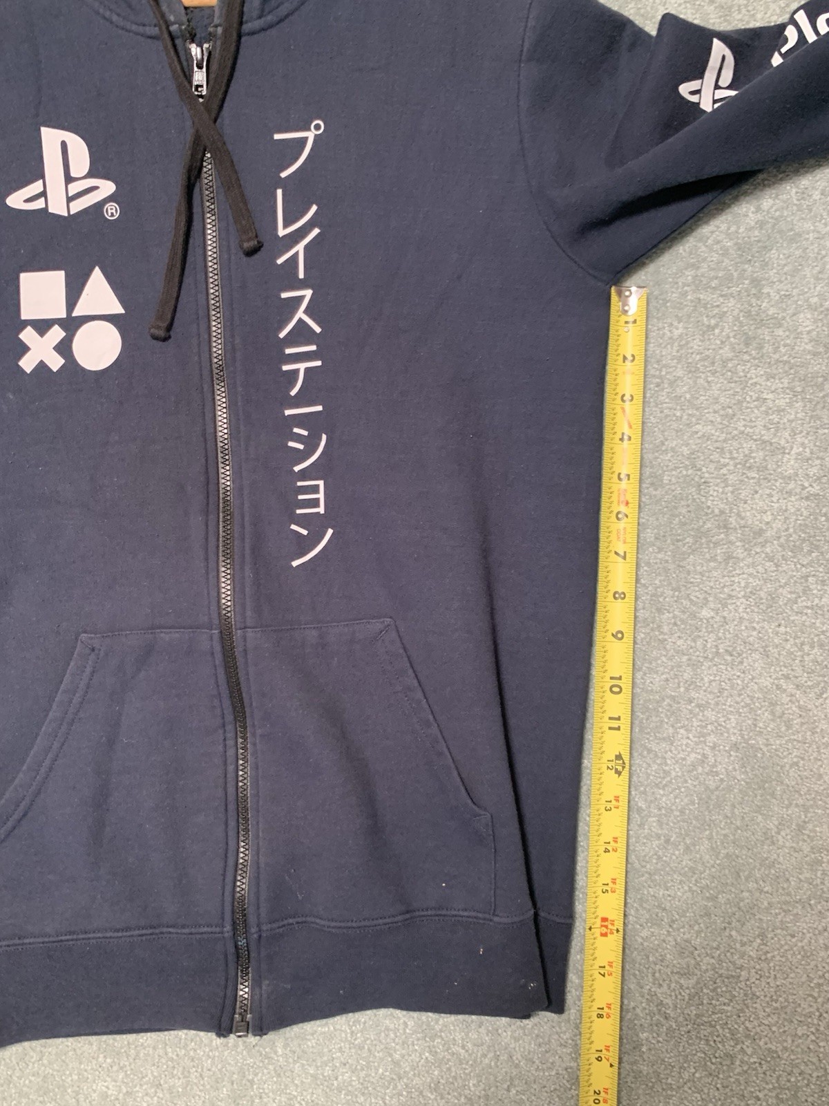 PlayStation Men’s Blue Full Zip Hoodie Graphic Logo Pockets Long Sleeve