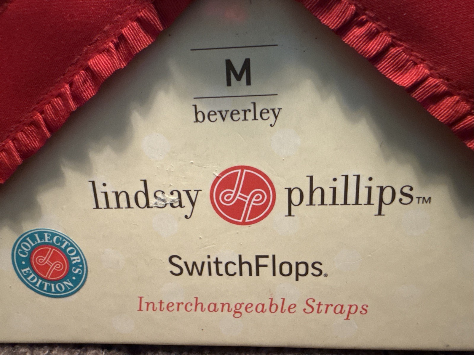 Lindsay Phillips Switchflops Interchangeable Straps Beverley Red Bead Sz M NEW