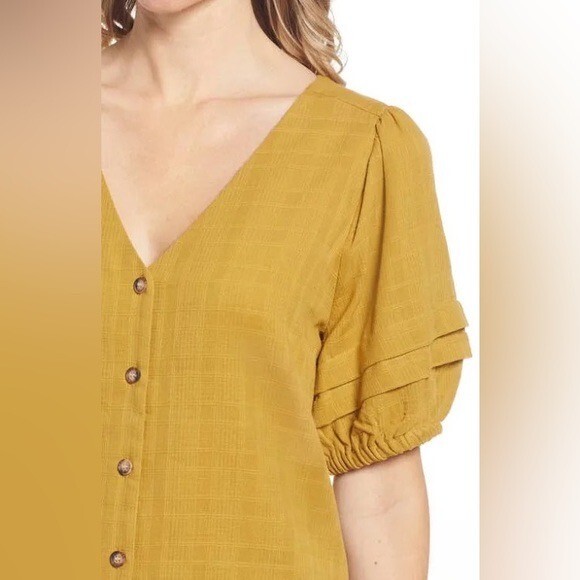 NEW MADEWELL Pembroke 100% Cotton Top in Mahan Plaid Bronzed Lichen Medium