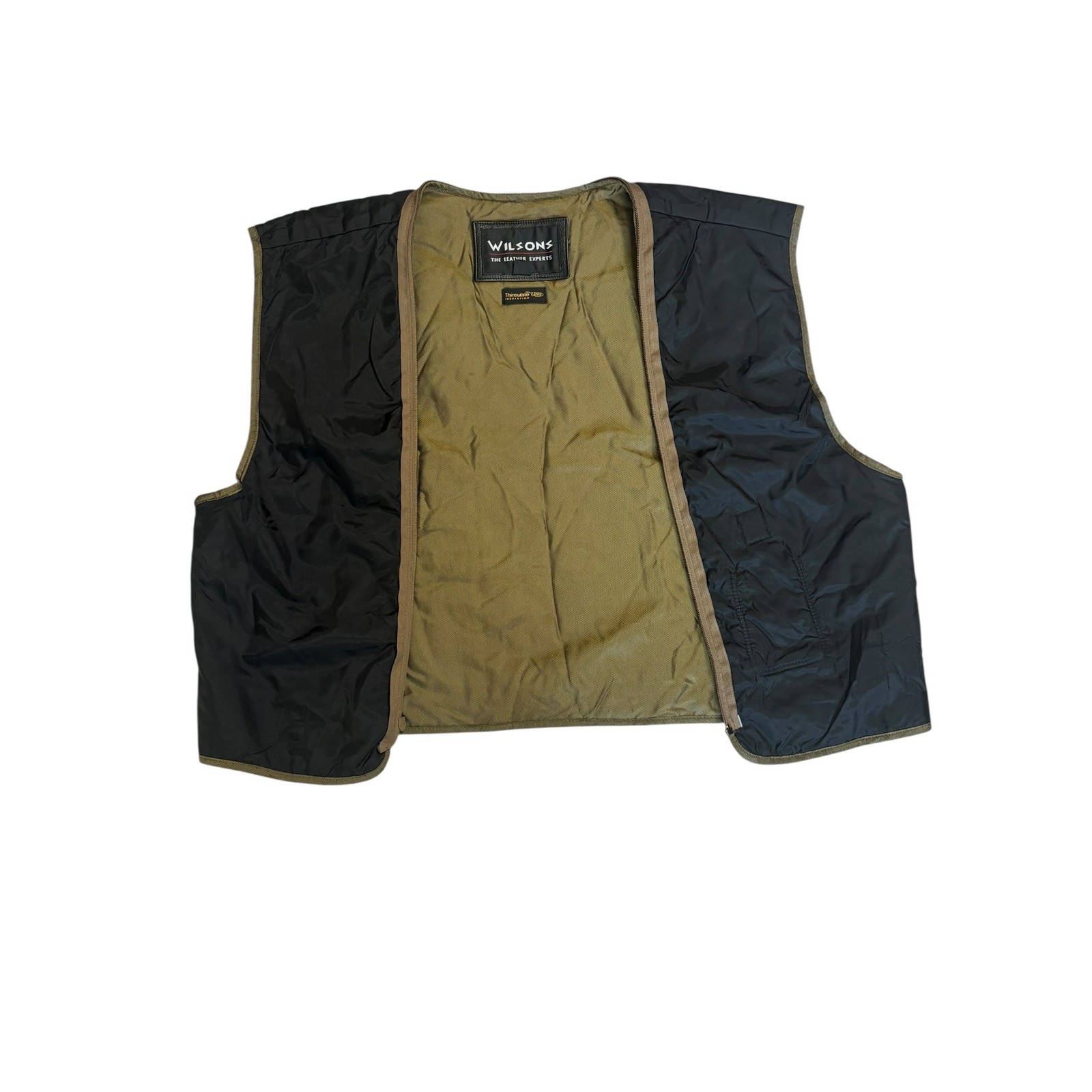 Wilsons Leather Mens Medium Thinsulate Ultra Insulated Zip In Liner Vest Black