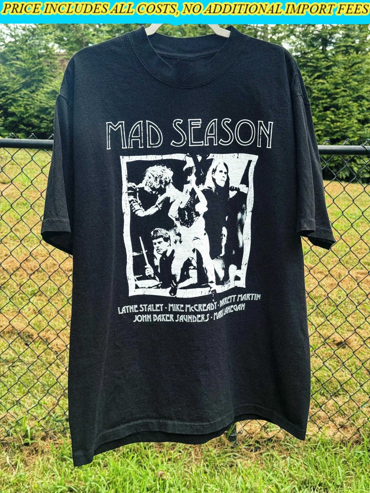 Rare Mad Season Tour Concert short sleeve black color shirt VK10751