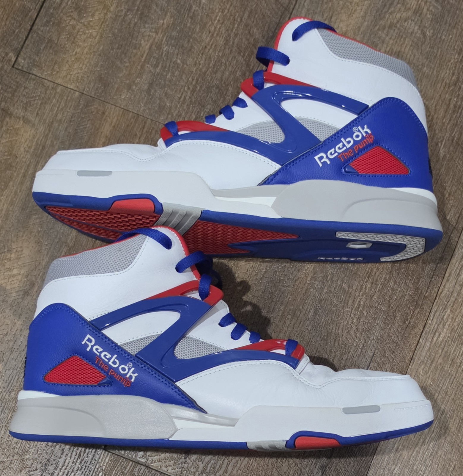 Reebok Pump Omni Zone II Hexalite Red White Blue Men’s Size 15 HO1315