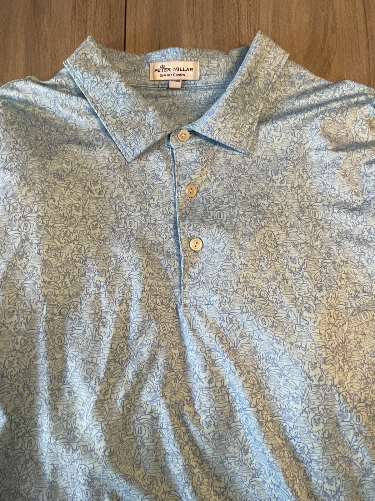 Peter Millar Summer Comfort Golf Polo – XXL – Blue Caddyshack Theme