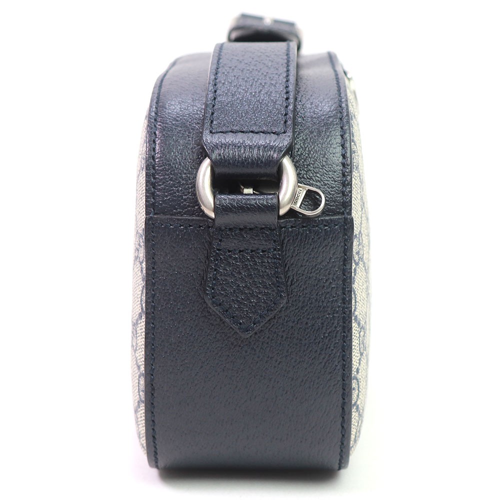 GUCCI Ophidia GG Small Shoulder Bag GG Supreme Canvas Navy Leather