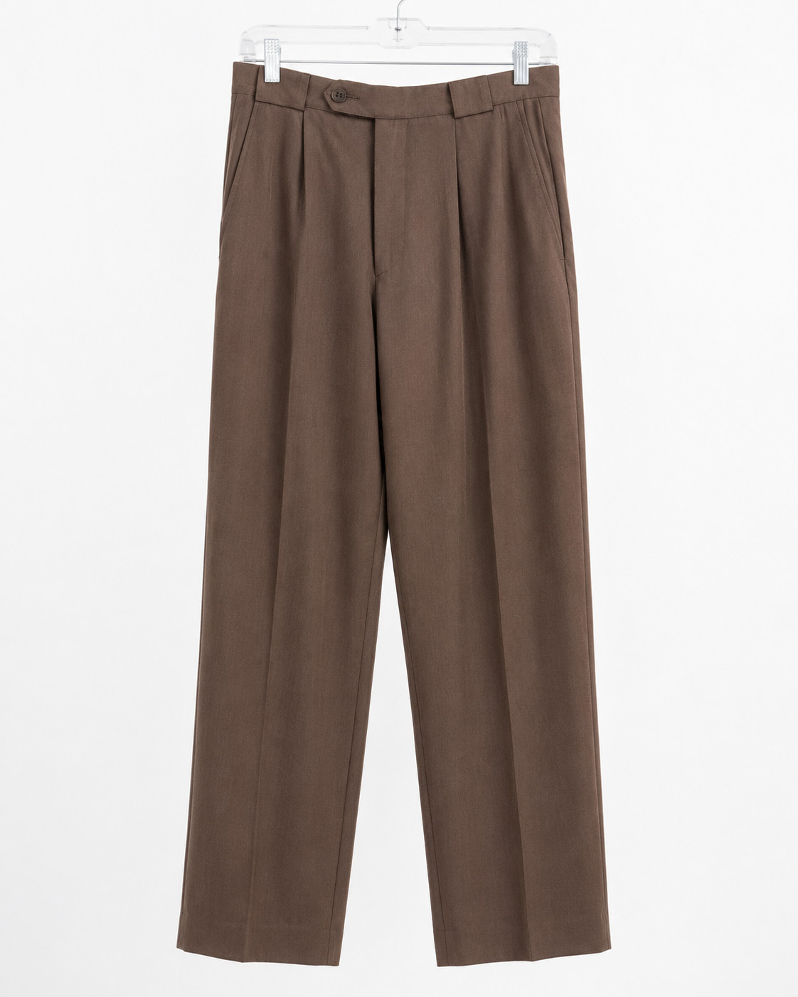 Matinique Mens Pleated Dress Trousers Brown Wide Leg Rayon Blend Size 28×31