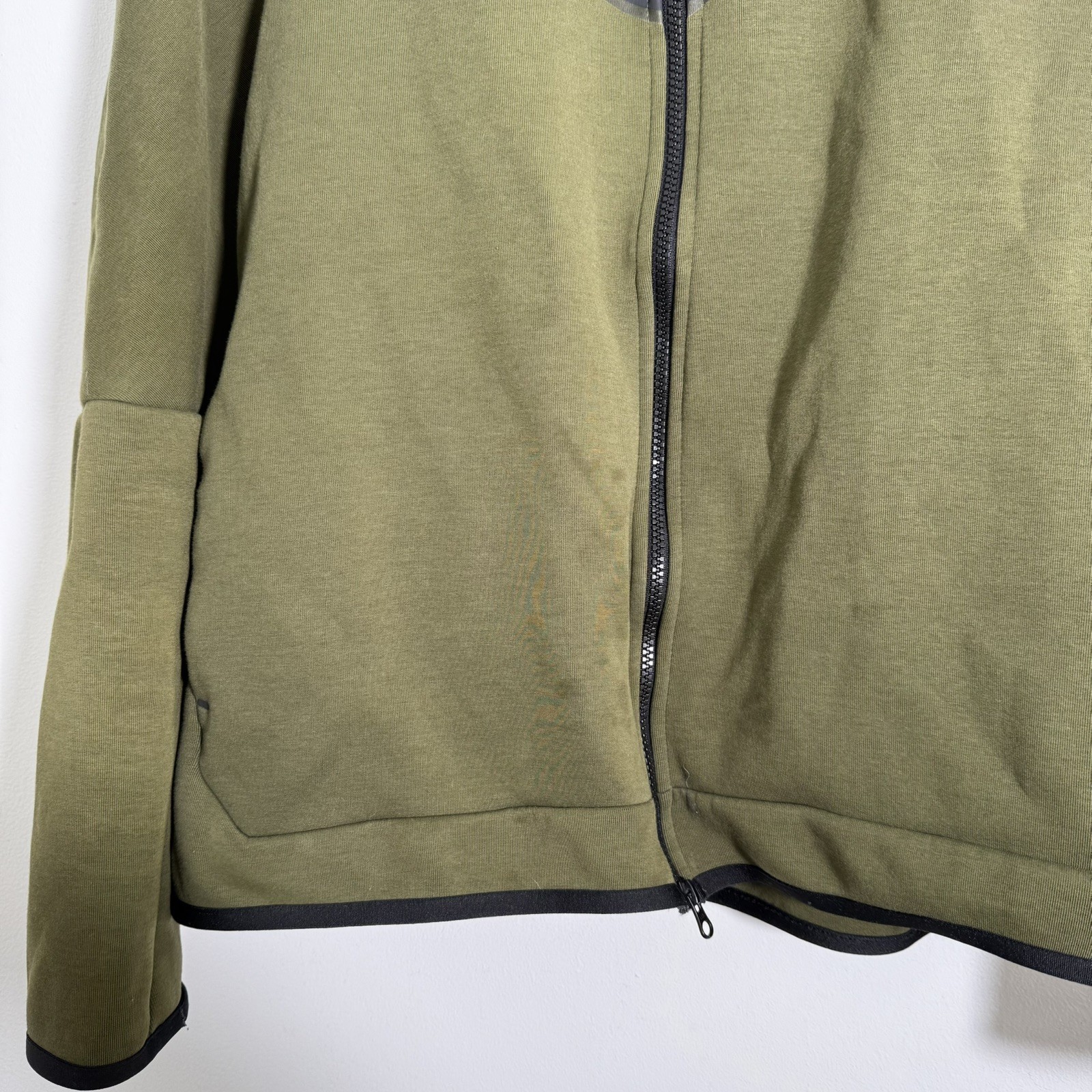 Nike Tech Fleece Windrunner Full Zip Hoodie Olive Green Men’s Size Large